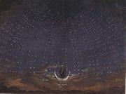 Karl friedrich schinkel Set Design for The Magic Flute:Starry Sky for the Queen of the Night (mk45) oil painting artist